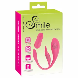 SMILE – nositelné akumulátorové, rádiové vibrační vajíčko (růžové)