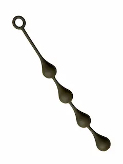 M&K Anal Drops 4 x 40 mm, černé silikonové anální kuličky 43 x 4 cm
