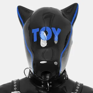 Furrjoi Silicone Patterned Ido Dog Drone Toy Blue Regular, silikonová psí maska s otvorem na ústech