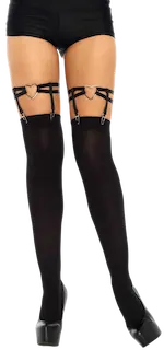 Leg Avenue Dual Strap Heart Garters 2332 Black