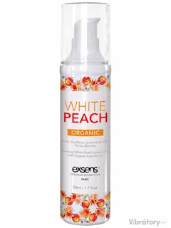 Hřejivý intimní masážní olej Exsens White Peach Organic, 50 ml