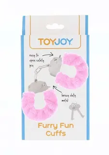ToyJoy Furry Fun Cuffs plyšové erotické putá PINK