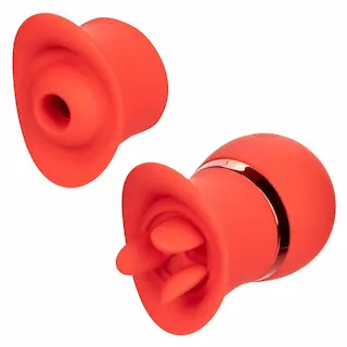 CalExotics French Kiss Suck & Play Interchangeable Set, přikládací vibrátor s vyměnitelnými nástavci 8,3 x 4,5 cm