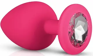 EASYTOYS ANAL COLLECTION Silikonový anální kolík s diamantem – Růžový