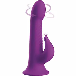 Playhouse Delight Collection Rotating Flutter Rabbit Vibrator, silikonový rotační vibrátor s přísavkou 20 x 4 cm