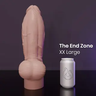 Erotixxx Toys The End Zone Pale Flesh 75% XXL, prémiové silikonové dildo s Vac-U-Lock 35,5 x 7–10,3 cm