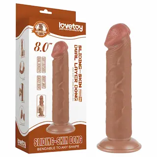 Lovetoy – realistický dvojvrstvý dildo s přísavkou – 20 cm – tělová barva