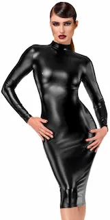 NOIR F371 Luxuria Crystal Back Sheer Midi Dress 3XL
