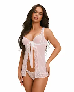 Set košilky a tang Obsessive Weddya Babydoll