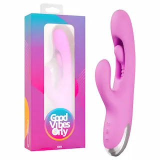 Good Vibes Only – vibrátor s páčkovým klitorálním stimulátorem s pohyblivým prstem (fialový)