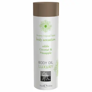 HOT – Shiatsu Luxury – jedlý masážní olej – kokos-ananas (75 ml)