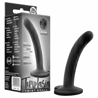 Temptasia Twist Small – přísavkový, zkroucený dildo (černý)