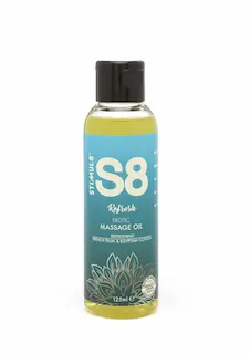 Stimul8 S8 French Plum & Egyptian Cotton Massage Oil 125 ml, erotický masážní olej s vůní francouzské švestky a egyptské bavlny