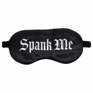 Au! – saténová oční maska s nápisem „Spank Me“ (černá)
