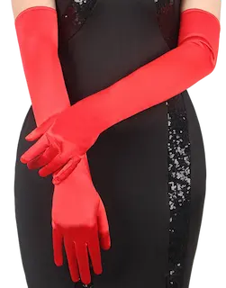 Saténové rukavice Touch of Love, červené