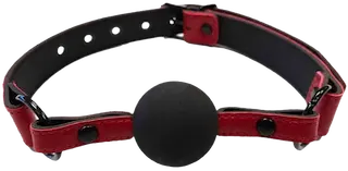 ROUGE Leather Ball Gag Burgundy with Black Accessories