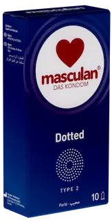 Masculan Single: Typ 2 dotted condoms, 10 pcs