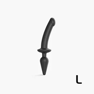 strap-on-me Semi-Realistic Switch Plug-in 2in1 Dildo & Butt Plug Black