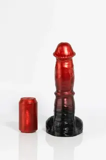 Dildo Twisted Beast Pegasus Demon Blood (Ombre) M/L, prémiové silikonové dildo s Vac-U-Lock přísavkou 33 x 5,5–7,5 cm
