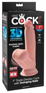 King Cock Plus Triple Density Dildo se houpajícími varlaty
