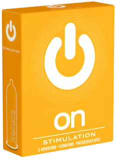 On) Single: Stimulation, 3 dotted condoms