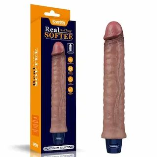 9.5 palcový realistický vibrační dildo z platinového silikonu