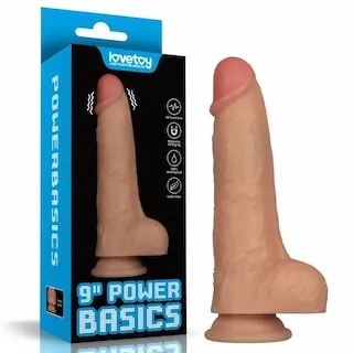 Lovetoy 9″ Power Basics, PVC dildo s přísavkou 22,5 x 5 cm