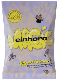 Einhorn Condoms: MAGIC, 7 thin vegan condoms in the chips bag