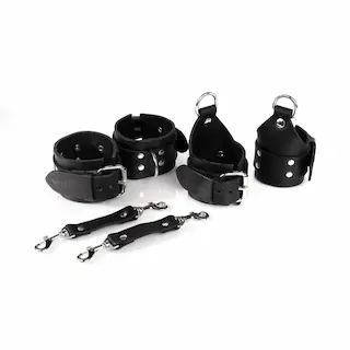 Whips Primal Bond St. Andrew’s Cross Cuffs Black, pouta na ruce a nohy k Ondřejskému kříži