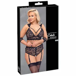Plus size krajkový komplet Seductive Bondage, XXXL