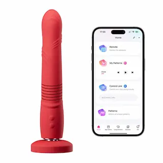 Lovense – Gravity Thrusting Dildo App Controlled Red