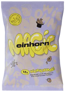 Einhorn Condoms: MAGIC, 13 thin vegan condoms in the chips bag