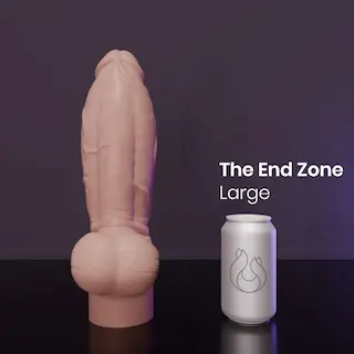 Erotixxx Toys The End Zone Pale Flesh 75% L, prémiové silikonové dildo s Vac-U-Lock 28,5 x 5,6–8,3 cm