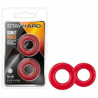 Stay Hard – sada erekčních kroužků na penis – červená