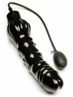 M&K XX Large Inflatable Dildo Solid, černé nafukovací dildo s pevným jádrem 31 x 6 cm