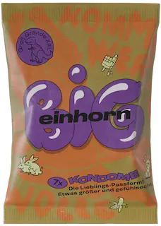 Einhorn Condoms: BIG, 7 large vegan condoms in the chips bag