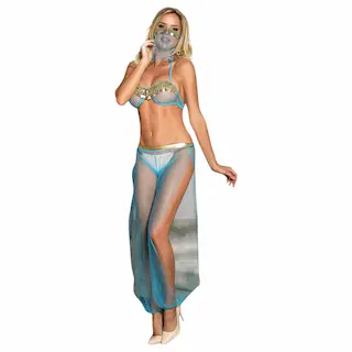 Subblime – Sexy kostým harémové dámy se závojem (modrý)