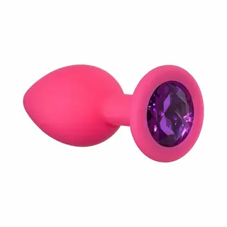 Lola Games Emotions Cutie Small Pink-Dark Purple Crystal, silikonový anální kolík 7 x 2,8 cm