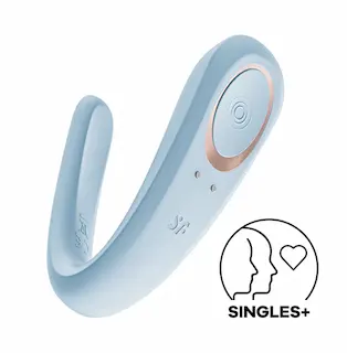 Satisfyer Double classic párový vibrátor – modrý