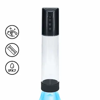 Shots Pumped HyperPump Rechargeable Penis Pump Gun Metal, elektronická vakuová pumpa 29,2 x 6,5 cm