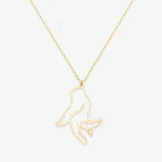 Biird Jouissance Club Necklace, zlatý náhrdelník s erotickým motivem