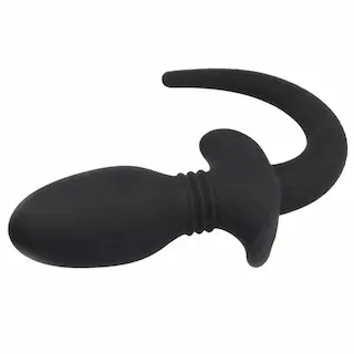 Titus Silicone Series Puppy Tail Pro Medium, silikonový anální kolík – psí ocas s dálkovým ovládáním 10 x 4,6 cm