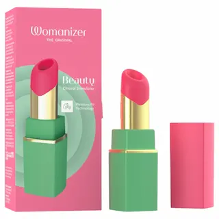 Womanizer Beauty – stimulátor klitorisu s vlnami vzduchu ve tvaru rtěnky (zelený)