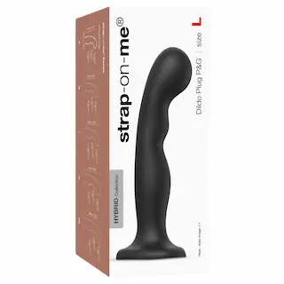 Strap-on-me – dildo s přísavkou a zahnutím – černé