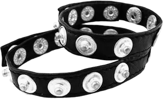 ROUGE Leather Double Multi Snap Cock Strap with Silver Buttons
