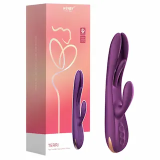 Honey Play Box Terri – vibrátor s aplikací a stimulací klitorisu (fialový)