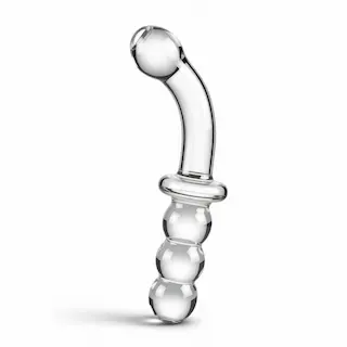 ToyJoy Glass Worxx Dual-Ended Anal & G-Spot Dildo, oboustranné skleněné dildo 19 x 3 cm