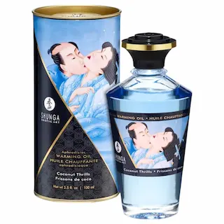 Shunga – masážní olej s hřejivým efektem – kokos – 100 ml