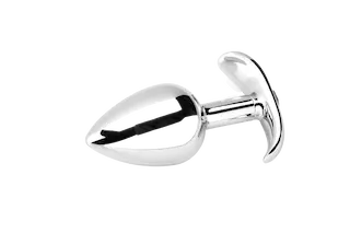 ZENN Smooth Metal Butt Plug with Diamond – Medium