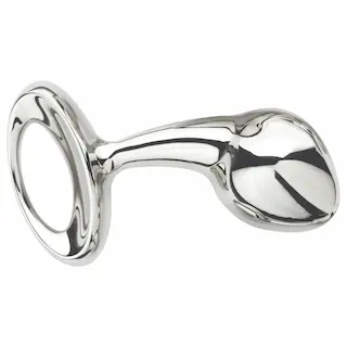 Njoy M – střední kovový anální kolík (stříbrný)